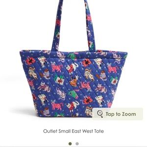 NWT Vera Bradley Catnip Christmas East West Tote Bag